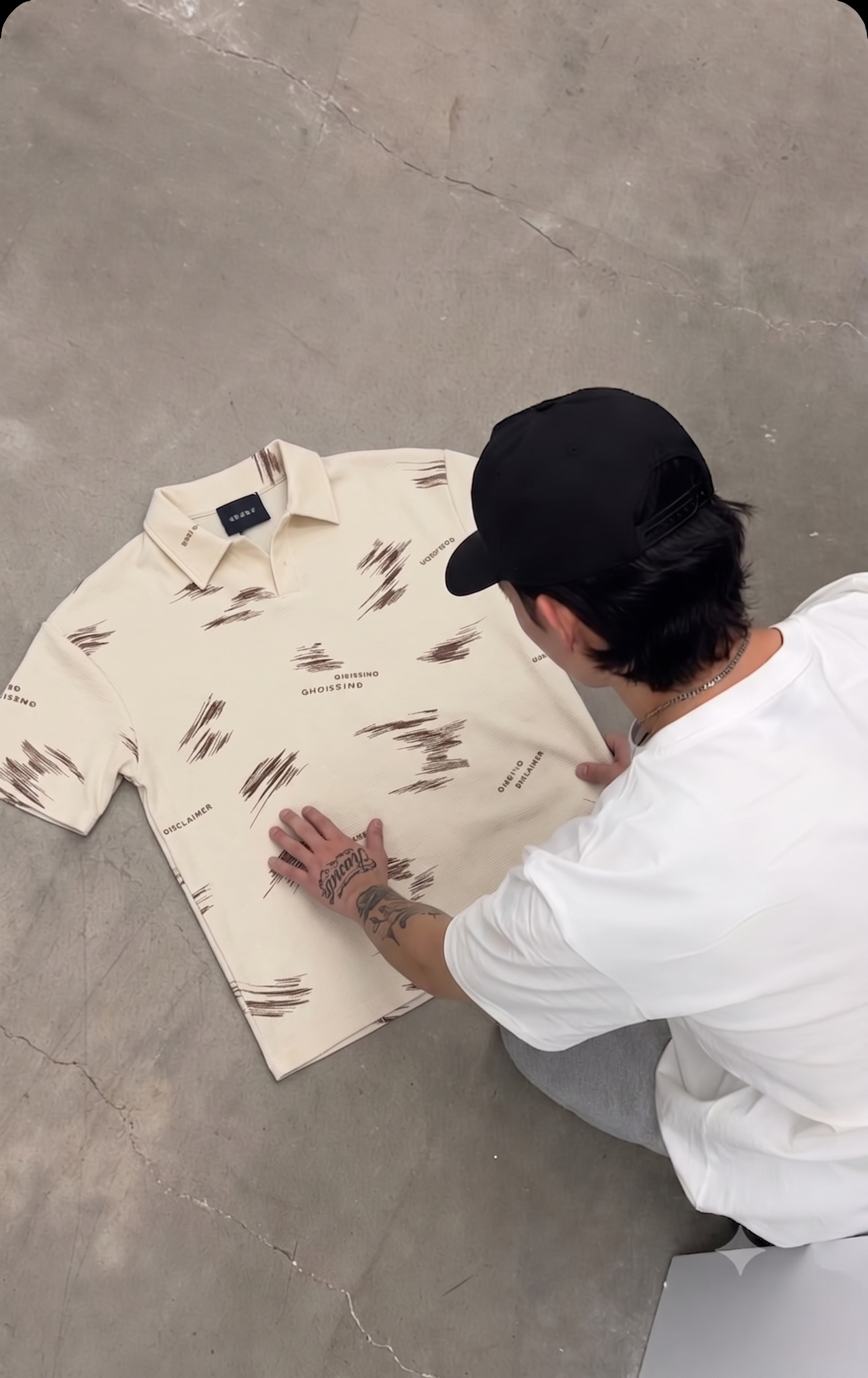 Urban Sketch Textured Polo Tee