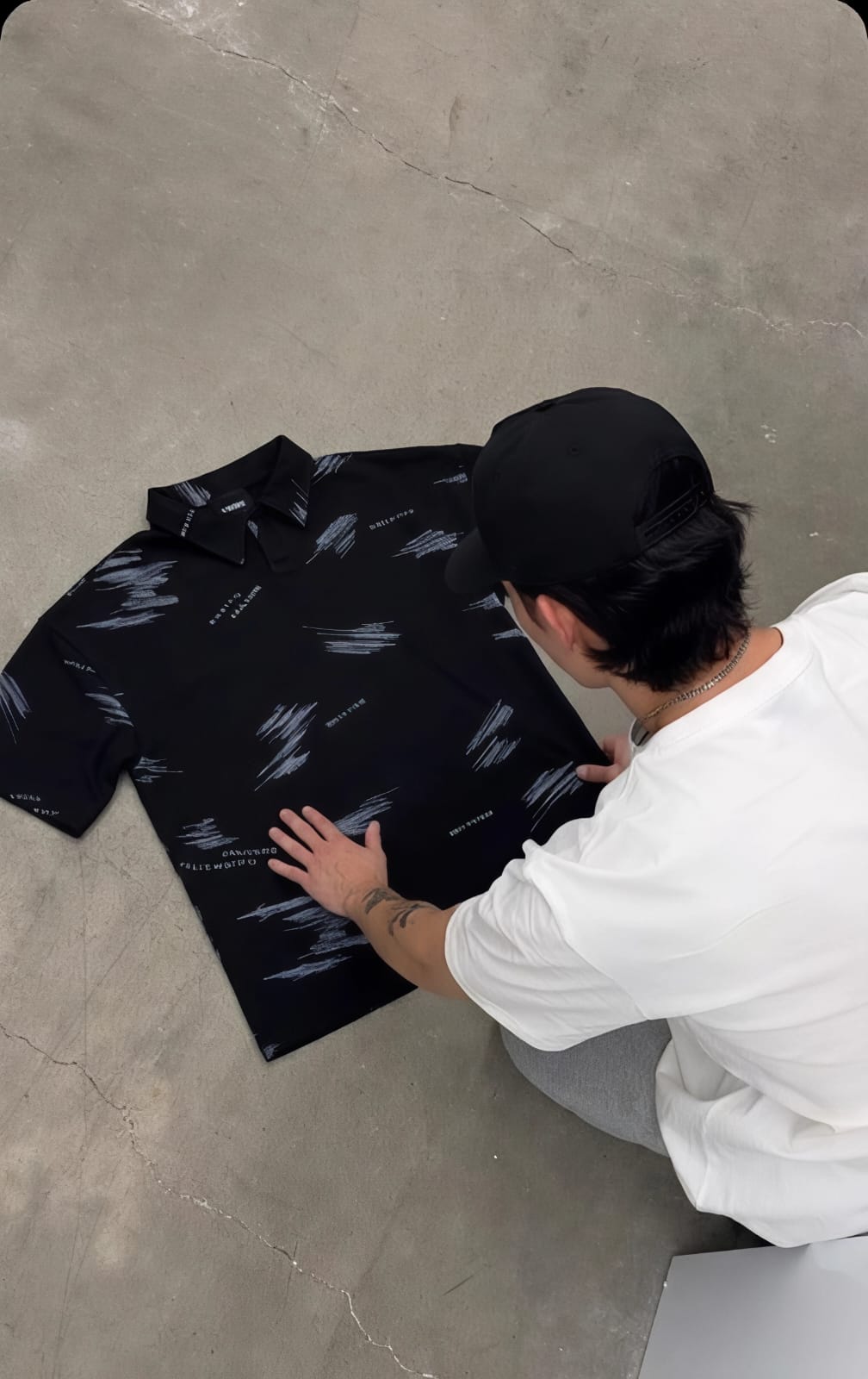 Urban Sketch Textured Polo Tee