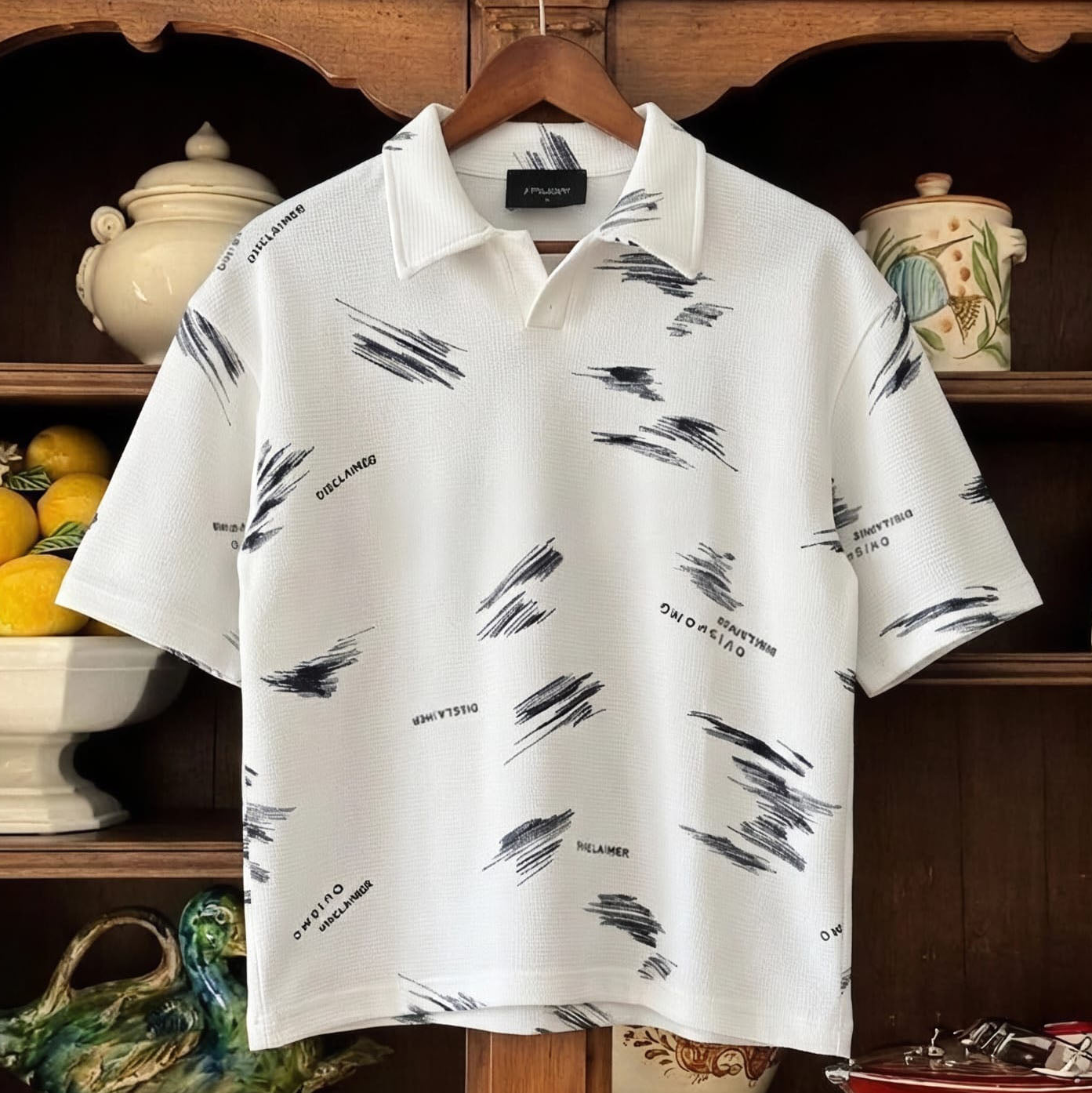 Urban Sketch Textured Polo Tee
