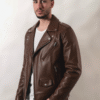 Brown Leather Jacket - Image 2